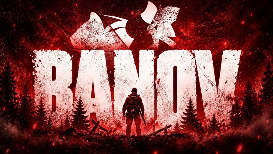 Banov: the map's Workshop artwork, a survivor silhouetted against a blood-red sky and the Banov title